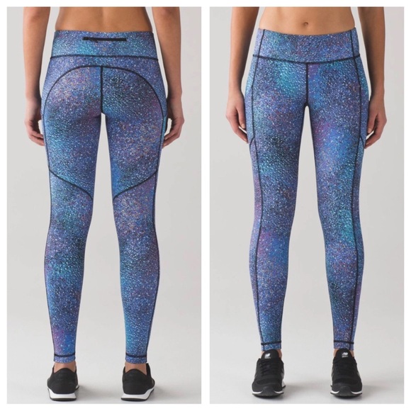 Lululemon Speed Tight strive multi Women's Blue Leggings Sz 4 Mermaid - Picture 1 of 6